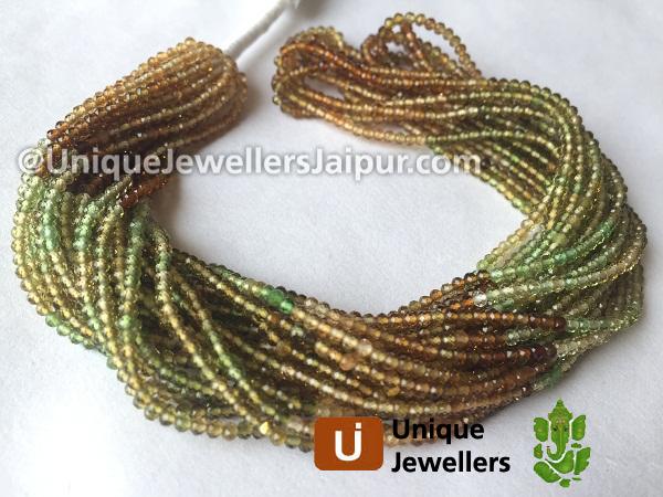 Petrol Tourmaline Micro Cut Roundelle Beads